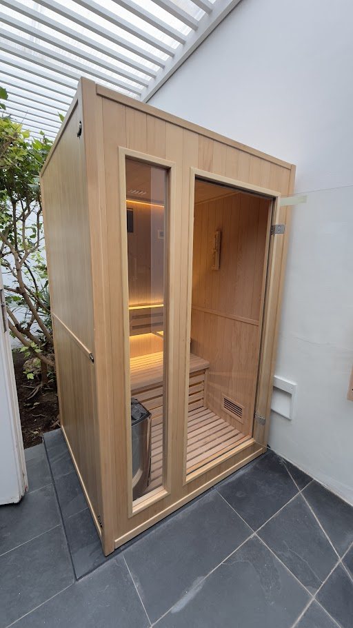 Sauna en el patio de un cliente